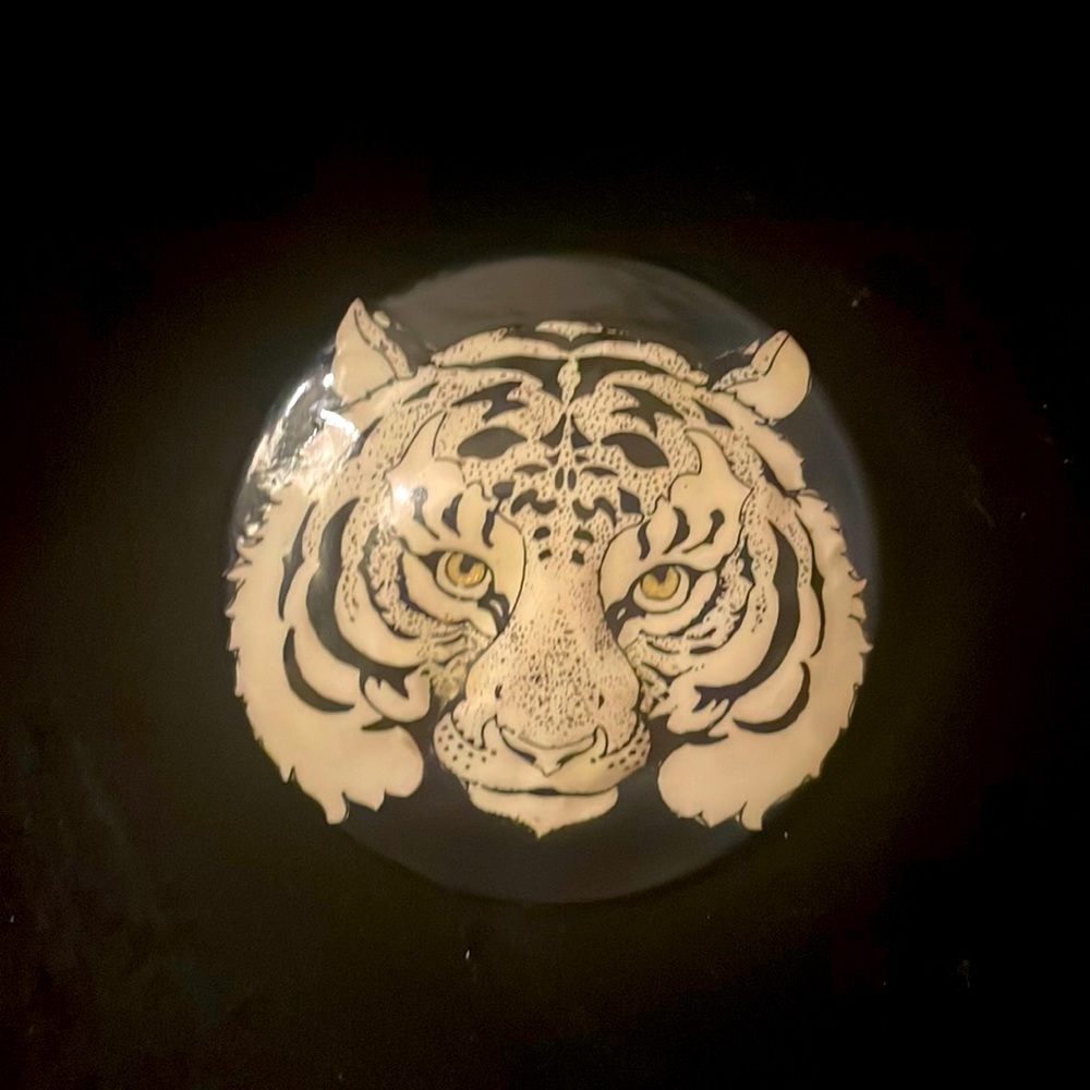 Tiger Pin- black & white-artist signed